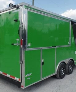 8.5' x 22' Concession Food Trailer Grey/Green Event Catering -Cheap Concession Trailers Shop sam 3631