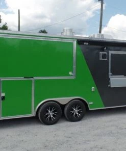 8.5' x 22' Concession Food Trailer Grey/Green With Appliances -Cheap Concession Trailers Shop sam 3632 1