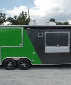 8.5' x 22' Concession Food Trailer Grey/Green With Appliances -Cheap Concession Trailers Shop sam 3633 1