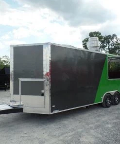 8.5' x 22' Concession Food Trailer Grey/Green Event Catering -Cheap Concession Trailers Shop sam 3636