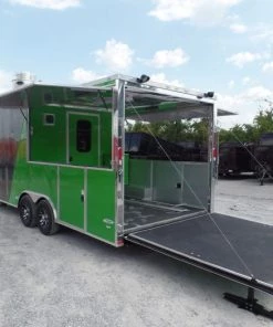 8.5' x 22' Concession Food Trailer Grey/Green With Appliances -Cheap Concession Trailers Shop sam 3637 1