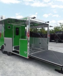 8.5' x 22' Concession Food Trailer Grey/Green Event Catering -Cheap Concession Trailers Shop sam 3656