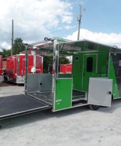 8.5' x 22' Concession Food Trailer Grey/Green With Appliances -Cheap Concession Trailers Shop sam 3660 1