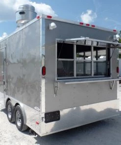 8.5' x 14' Concession Food Trailer Light Pewter Event Catering -Cheap Concession Trailers Shop sam 3715