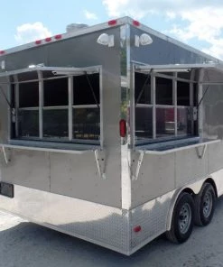 8.5' x 14' Concession Food Trailer Light Pewter Event Catering -Cheap Concession Trailers Shop sam 3717