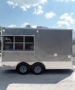 8.5' x 14' Concession Food Trailer Light Pewter Event Catering -Cheap Concession Trailers Shop sam 3719