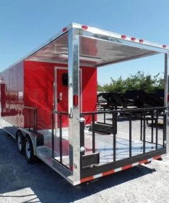 8.5' x 22' Concession Food Trailer Red With Appliances -Cheap Concession Trailers Shop sam 4075