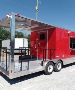 8.5' x 22' Concession Food Trailer Red With Appliances -Cheap Concession Trailers Shop sam 4078