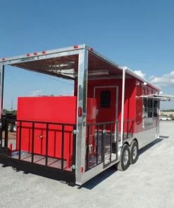8.5' x 26' Concession Food Trailer Red Event Catering -Cheap Concession Trailers Shop sam 4237