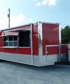 8.5' x 26' Concession Food Trailer Red Event Catering -Cheap Concession Trailers Shop sam 4244