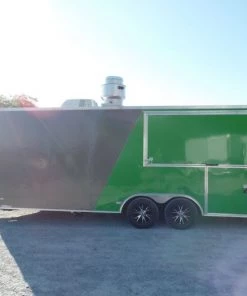 8.5' x 22' Concession Food Trailer Grey/Green With Appliances -Cheap Concession Trailers Shop sam 4265 1