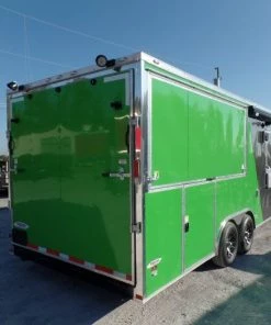 8.5' x 22' Concession Food Trailer Grey/Green With Appliances -Cheap Concession Trailers Shop sam 4267 1