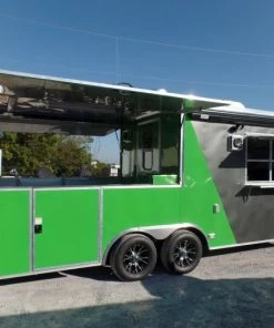 8.5' x 22' Concession Food Trailer Grey/Green With Appliances -Cheap Concession Trailers Shop sam 4278 1