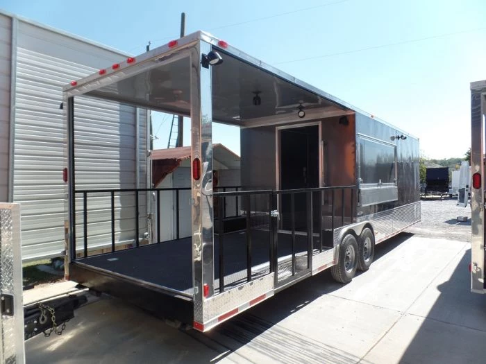 8.5' x 30' Concession Food Trailer Charcoal Grey Event Catering 3 8.5' x 30' Concession Food Trailer Charcoal Grey Event Catering - Image 3