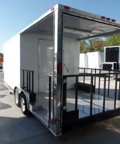 8.5' x 20' Concession Food Trailer White Event Catering -Cheap Concession Trailers Shop sam 4528