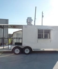 8.5' x 20' Concession Food Trailer White Event Catering -Cheap Concession Trailers Shop sam 4532