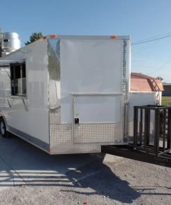 8.5' x 20' Concession Food Trailer White Event Catering -Cheap Concession Trailers Shop sam 4535