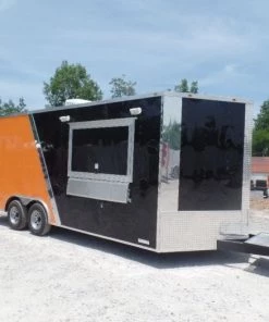 8.5' x 20' Black And Orange Food Catering Concession Trailer -Cheap Concession Trailers Shop sam 4595 1