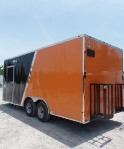 8.5' x 20' Black And Orange Food Catering Concession Trailer -Cheap Concession Trailers Shop sam 4599 1