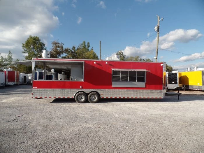 8.5' x 30' Concession Food Trailer Red Event Catering 3 8.5' x 30' Concession Food Trailer Red Event Catering - Image 3