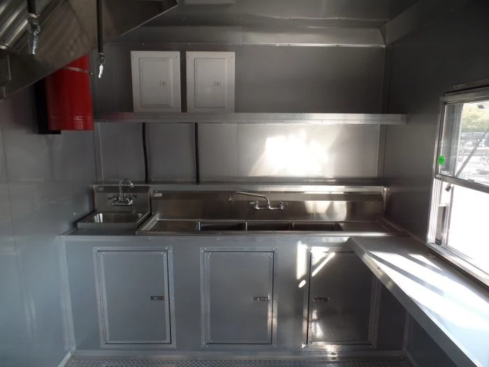 8.5' x 30' Concession Food Trailer Red Event Catering 13 8.5' x 30' Concession Food Trailer Red Event Catering - Image 13