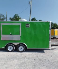 8.5' x 16' Lime Green Concession Food Trailer