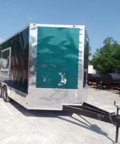 8.5' x 16' Food Event Concession Emerald Green Trailer With Appliances