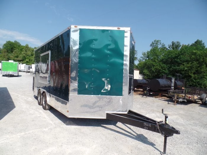 8.5' x 16' Food Event Concession Emerald Green Trailer With Appliances 1 8.5' x 16' Food Event Concession Emerald Green Trailer With Appliances