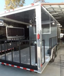 8.5' x 20' Concession Food Trailer Charcoal Grey Event Catering -Cheap Concession Trailers Shop sam 5193