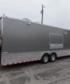 8.5' x 30' Concession Food Trailer Light Pewter Event Catering -Cheap Concession Trailers Shop sam 5455