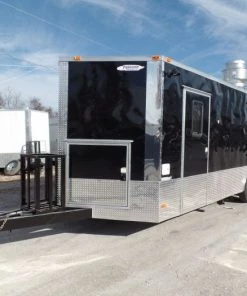 8.5' x 24' Concession Food Trailer Black BBQ Event -Cheap Concession Trailers Shop sam 5510
