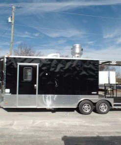 8.5' x 24' Concession Food Trailer Black BBQ Event -Cheap Concession Trailers Shop sam 5511