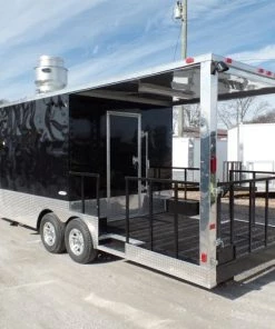 8.5' x 24' Concession Food Trailer Black BBQ Event -Cheap Concession Trailers Shop sam 5519