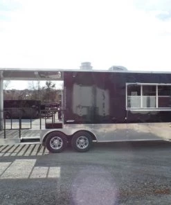 8.5' x 24' Concession Food Trailer Black BBQ Event -Cheap Concession Trailers Shop sam 5522