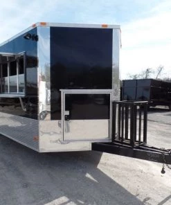 8.5' x 24' Concession Food Trailer Black BBQ Event -Cheap Concession Trailers Shop sam 5523