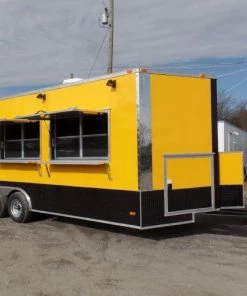 8.5' x 20' Concession Trailer Yellow Food Event Catering -Cheap Concession Trailers Shop sam 5598