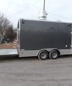 8.5' x 17' Concession Trailer Charcoal Grey Food Event Catering -Cheap Concession Trailers Shop sam 5760