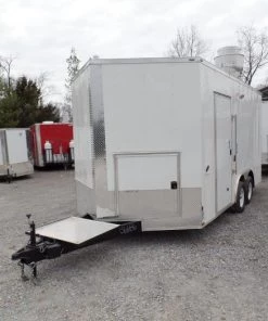 8.5' x 16' Concession Food Trailer White Event Catering -Cheap Concession Trailers Shop sam 5851