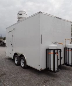 8.5' x 16' Concession Food Trailer White Event Catering -Cheap Concession Trailers Shop sam 5855