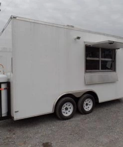 8.5' x 16' Concession Food Trailer White Event Catering -Cheap Concession Trailers Shop sam 5857