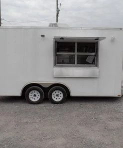 8.5' x 16' Concession Food Trailer White Event Catering -Cheap Concession Trailers Shop sam 5858
