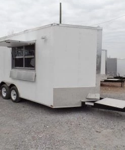 8.5' x 16' Concession Food Trailer White Event Catering -Cheap Concession Trailers Shop sam 5859