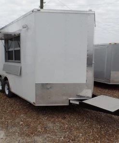 8.5' x 16' White Concession Food Trailer With Appliances