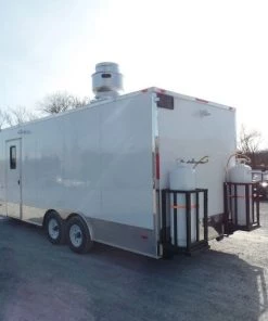 8.5' x 20' Concession Food Trailer White With Appliances 57 8.5' x 20' Concession Food Trailer White With Appliances -Cheap Concession Trailers Shop sam 5970