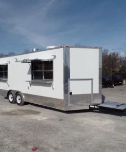 8.5' x 20' Concession Food Trailer White With Appliances 45 8.5' x 20' Concession Food Trailer White With Appliances -Cheap Concession Trailers Shop sam 5993