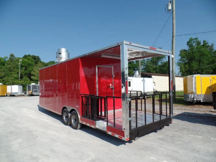 8.5' x 28' Concession Food Trailer Red BBQ Event Catering 11 8.5' x 28' Concession Food Trailer Red BBQ Event Catering - Image 11