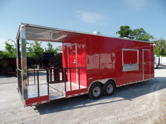 8.5' x 28' Concession Food Trailer Red BBQ Event Catering 24 8.5' x 28' Concession Food Trailer Red BBQ Event Catering - Image 24