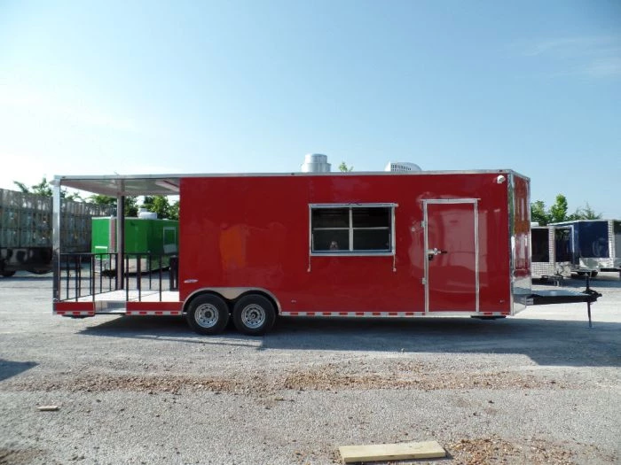 8.5' x 28' Concession Food Trailer Red BBQ Event Catering 4 8.5' x 28' Concession Food Trailer Red BBQ Event Catering - Image 4