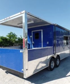 8.5' x 22' Blue BBQ Concession Food Trailer -Cheap Concession Trailers Shop sam 6780