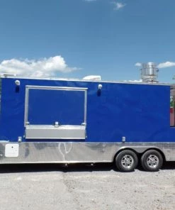 8.5' x 24' Concession Food Trailer Blue BBQ Event Catering -Cheap Concession Trailers Shop sam 7454